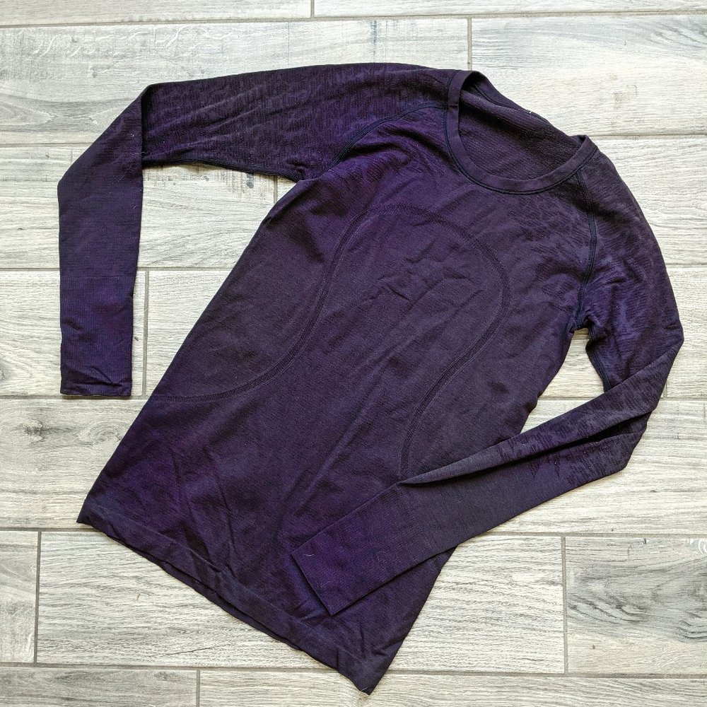 Lululemon Run Swiftly long sleeve, 8, Eggplant